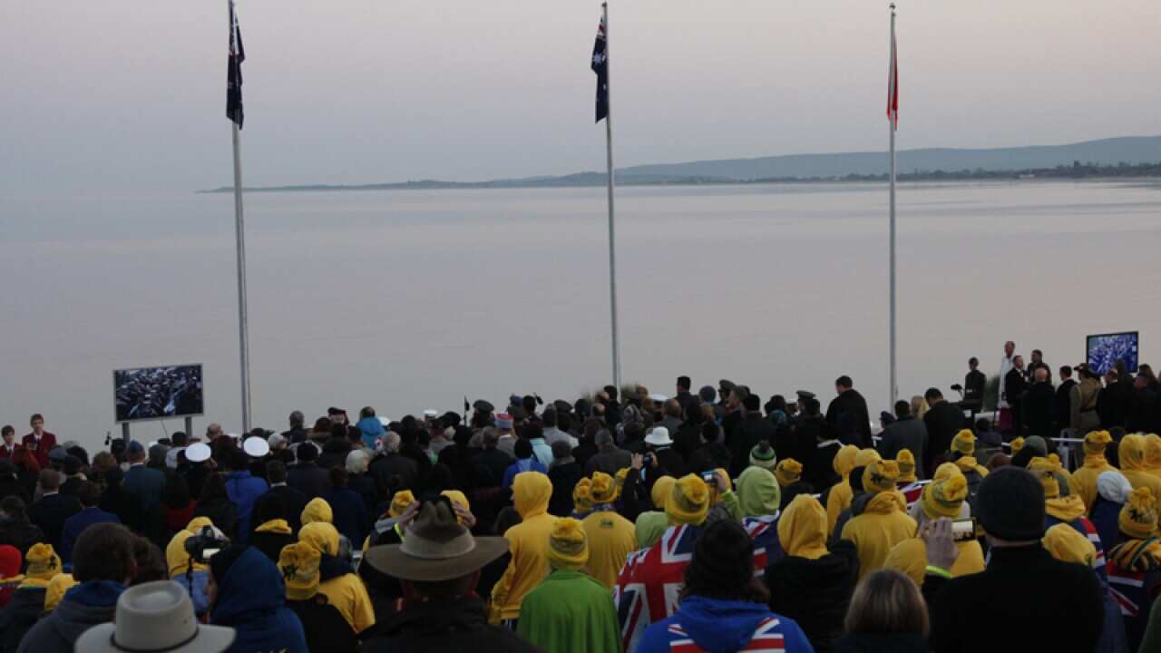 The crowd during the Anzac Day dawn service at Gallipoli