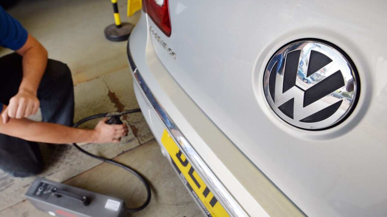 A Volkswagen Passat CC car being tested