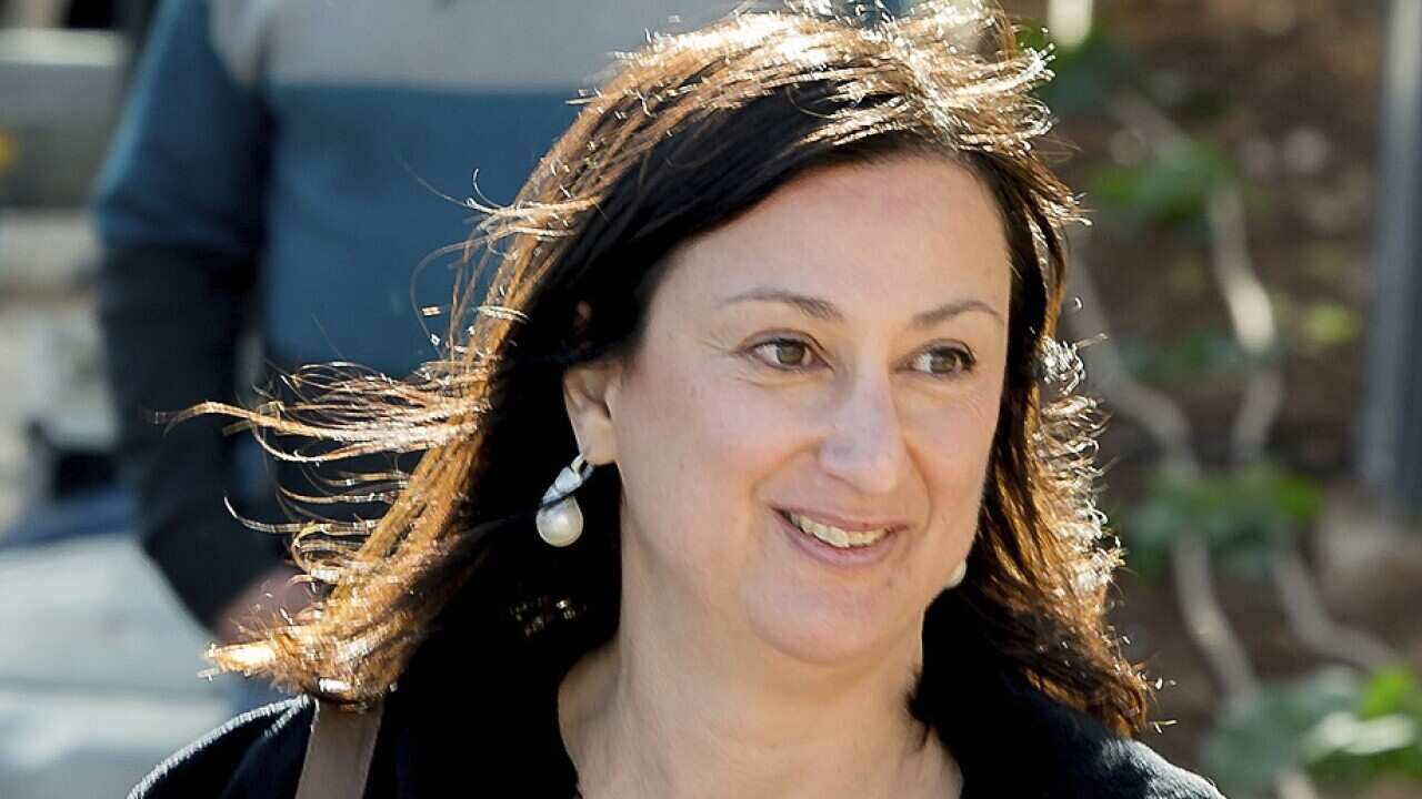 Daphne Caruana Galizia taken during the last national protest agianst corruption held in front of Castile in Valletta.