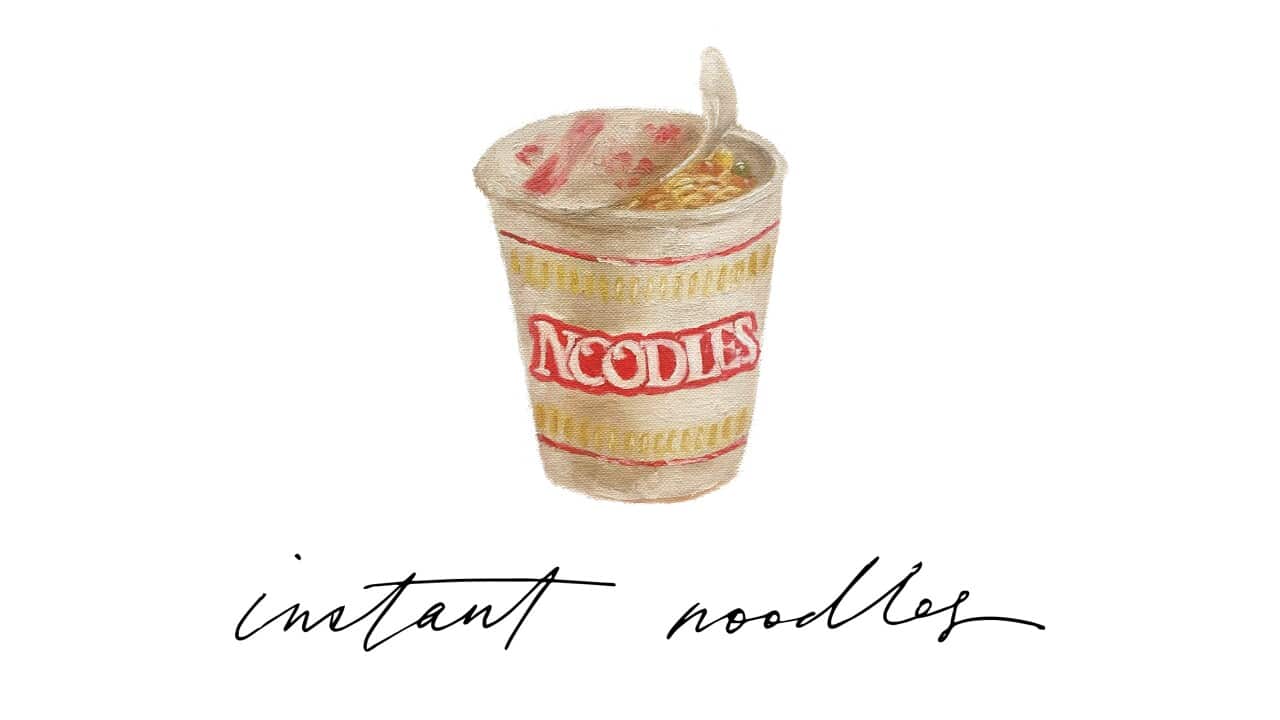 illustration of instant noodles