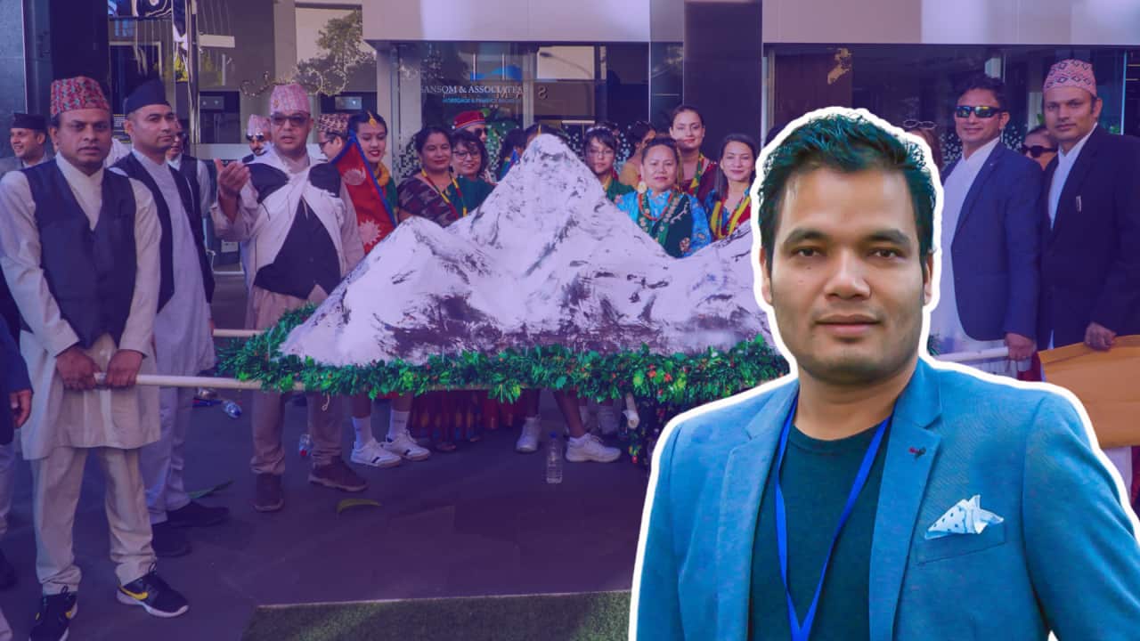 Rajesh Budhathoki (R) is the President of the Perth Nepali Mandir and Community Centre.