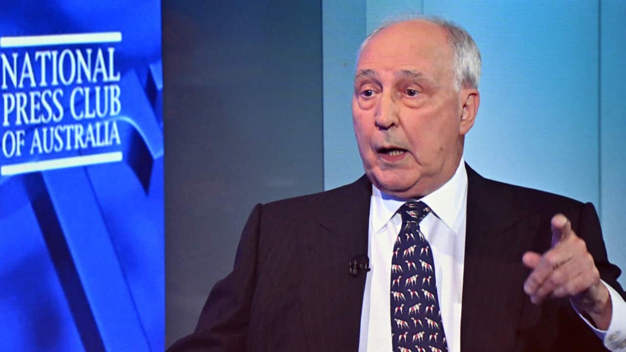 Paul Keating speaks at the National Press Club.