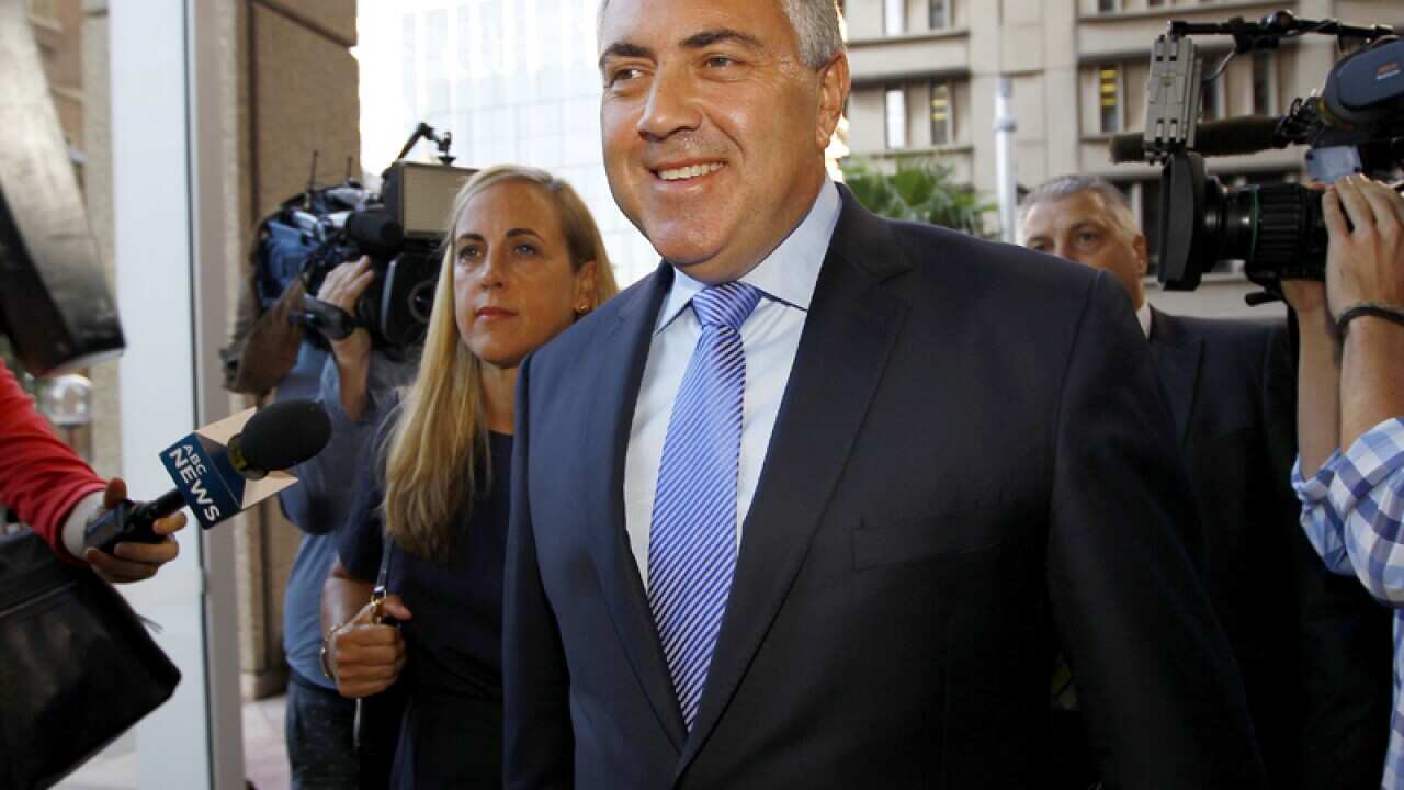 Treasurer Joe Hockey arrives at the Federal Court in Sydney