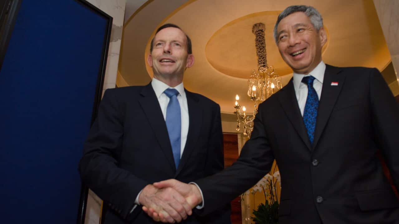  Singapore's Prime Minister Lee Hsien Loong with tony abbott