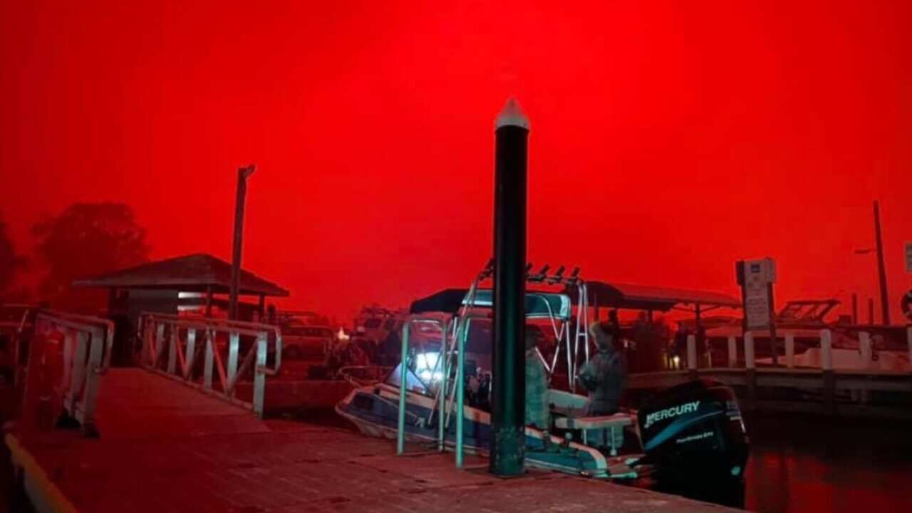 Mallacoota at 9:45am, according to one Twitter user.