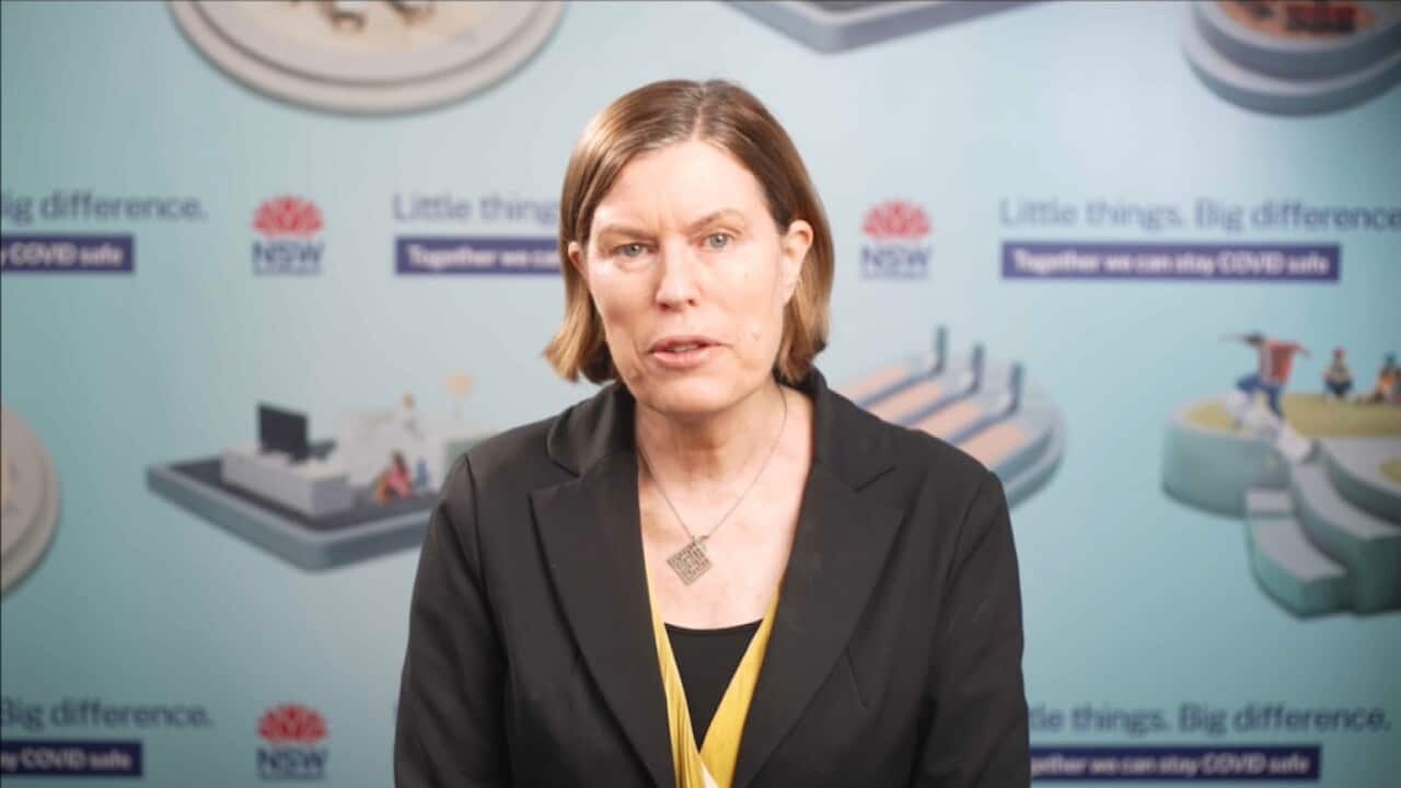 NSW Chief Health Officer Dr Kerry Chant in a black suit.