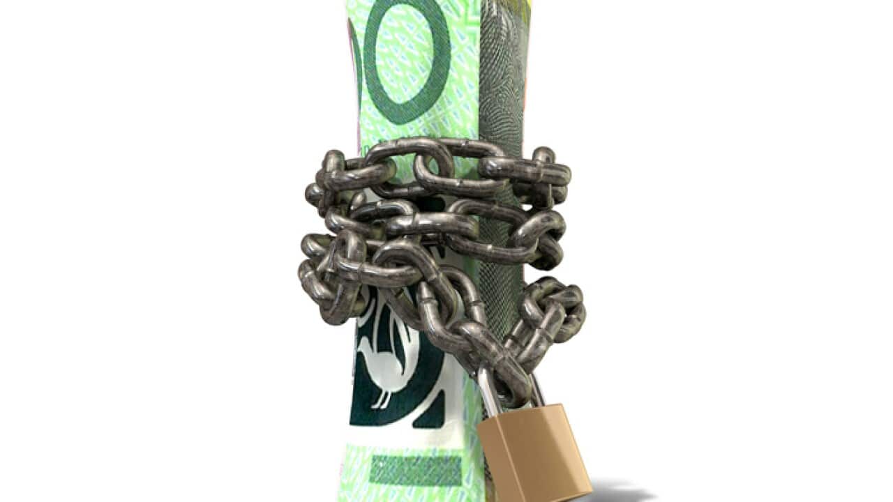 Rolled Up And Shackled Australian Dollar Standing