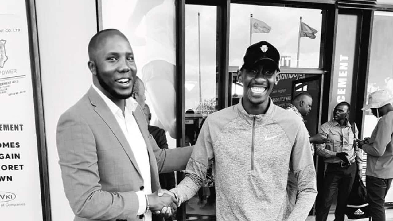 Alfred Koech akiwa pamoja na rafiki yake Kelvin Kiptum.jpg