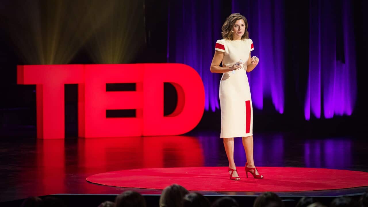 Lera Boroditsky speaks at TEDWomen 2017 — Bridges, November 1-3, 2017, Orpheum Theatre, New Orleans, Louisiana. Photo: Stacie McChesney / TED