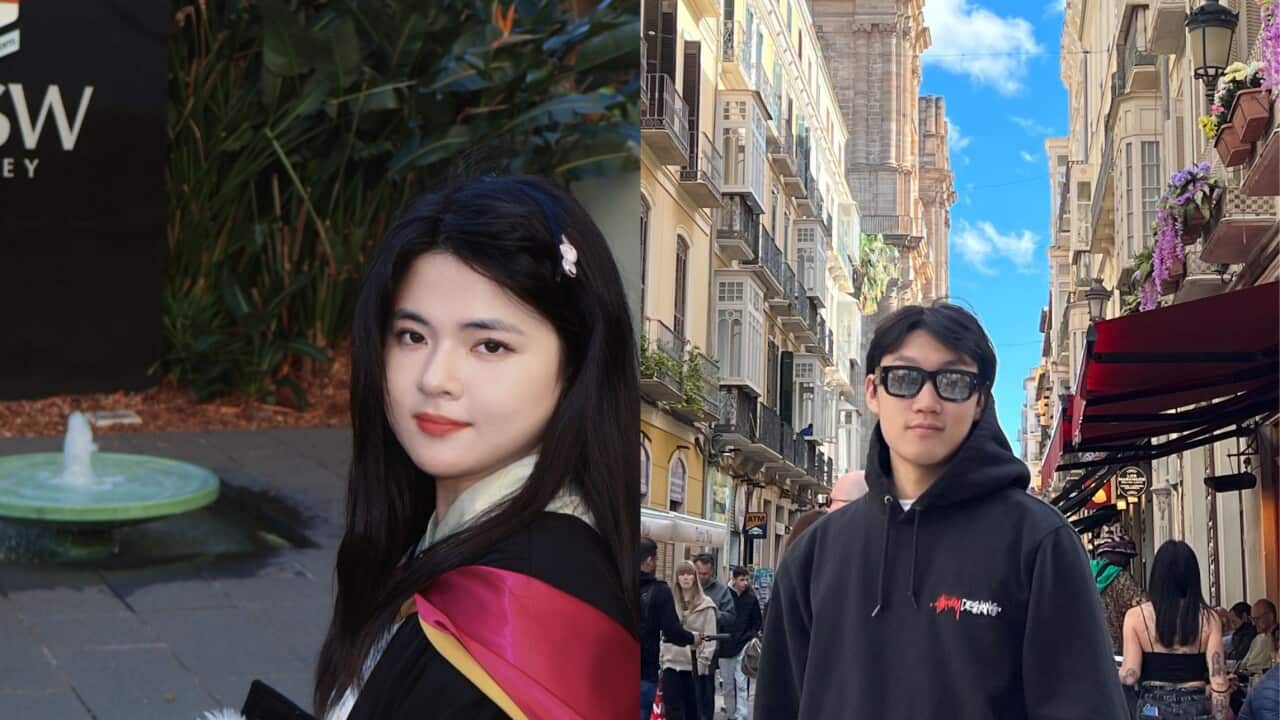 请愿书发起人Arabella Wang（左）与博士申请人Z Chu（右）