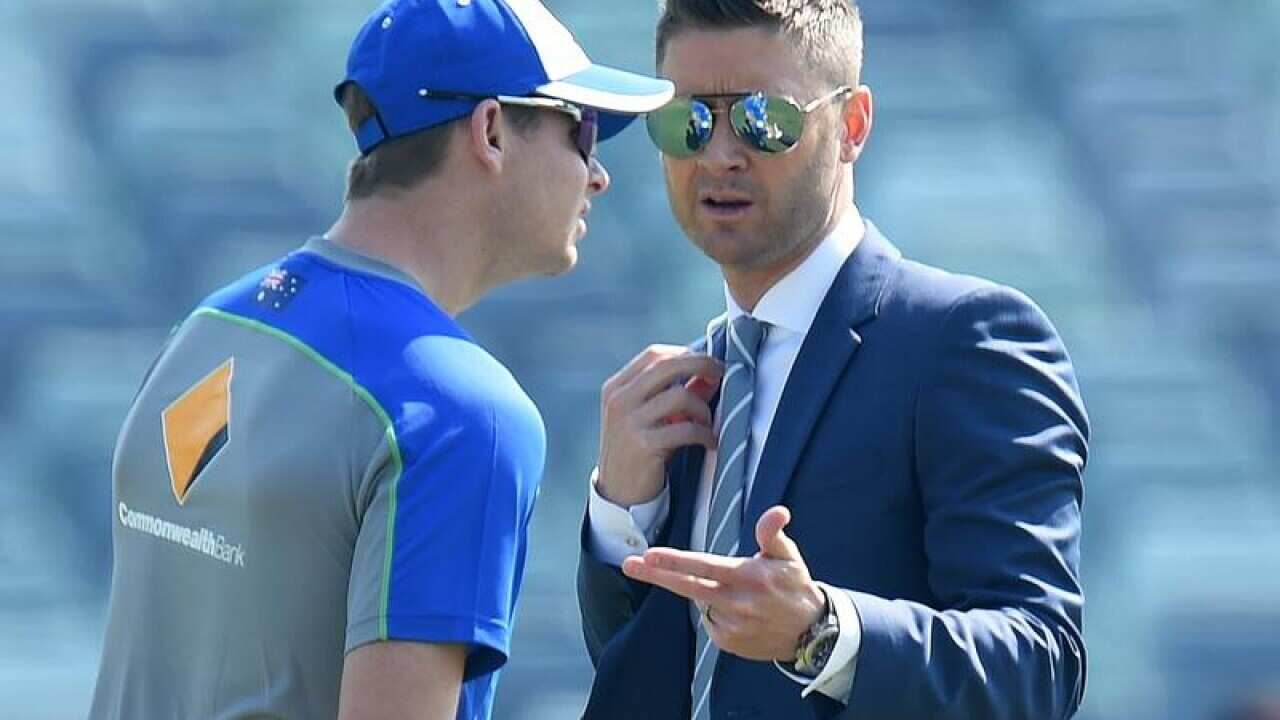 File image of Steve Smith and former captain Michael Clarke.
