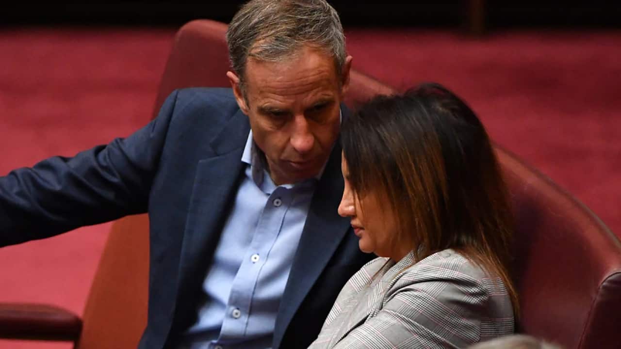 Greens Senator Nick McKim and Senator Jacqui Lambie.