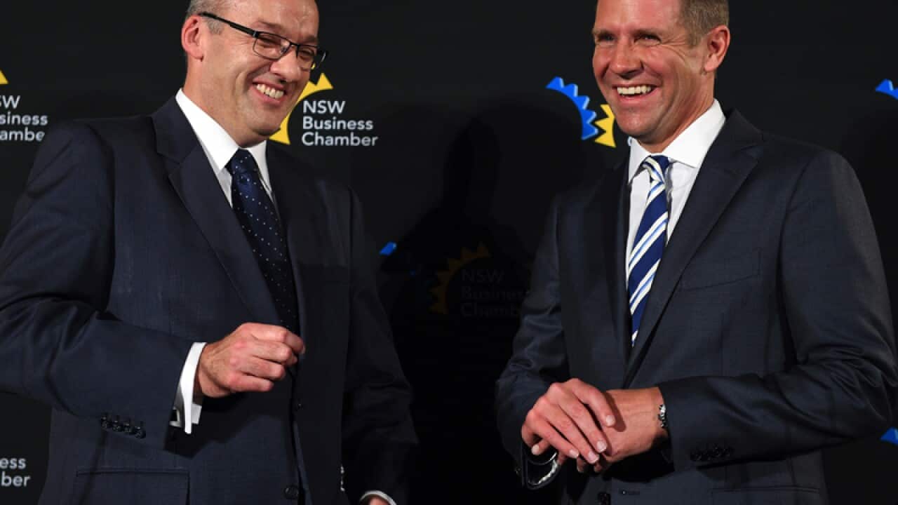 NSW Premier Mike Baird (R) and Opposition Leader Luke Foley (L)