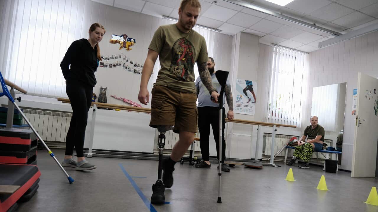 Ukrainians undergo rehabilitation at Kyiv center