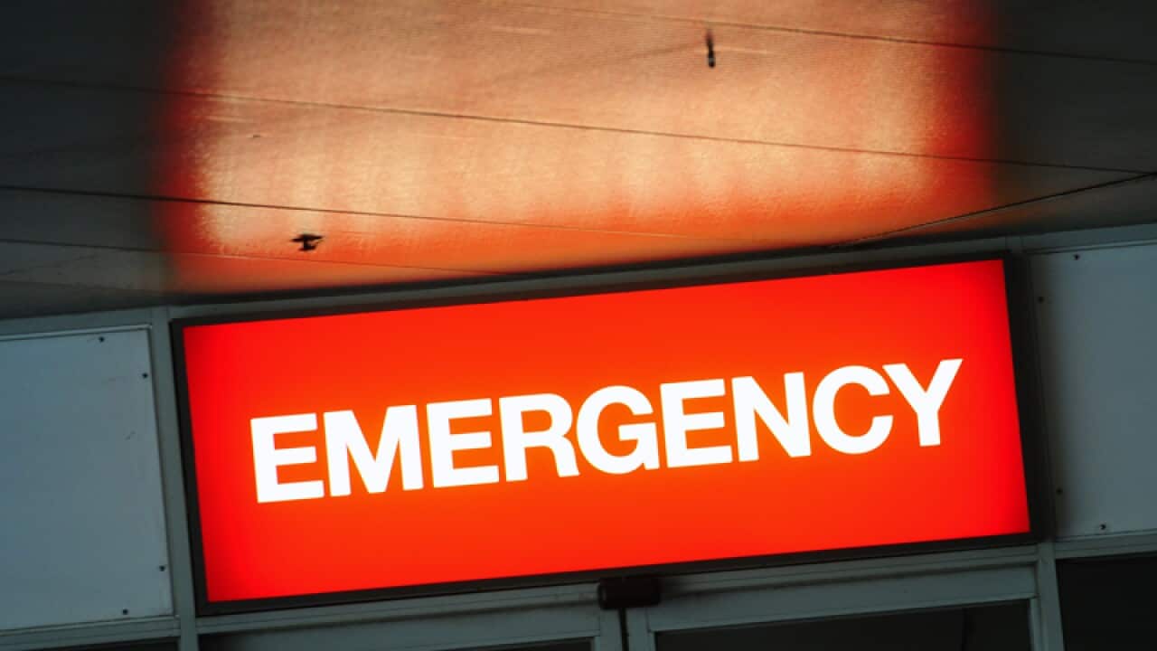 An emergency department sign at a hospital