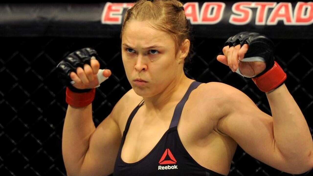 Ronda Rousey during her fight against Holly Holm.