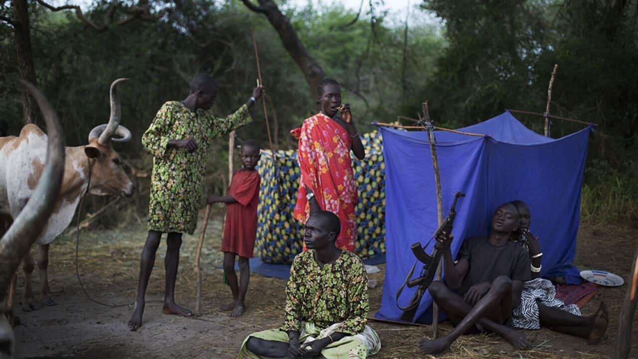The Dinka Gok people live in close proximity to their cattle, which is their livelihood and source of wealth. (Matthew Abbott)
