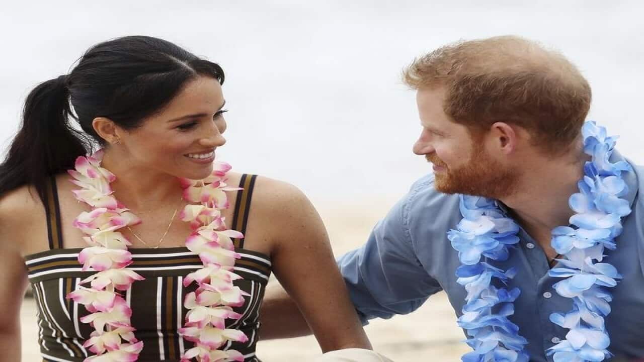 Meghan and Harry at Bondi Beach during their Australian tour