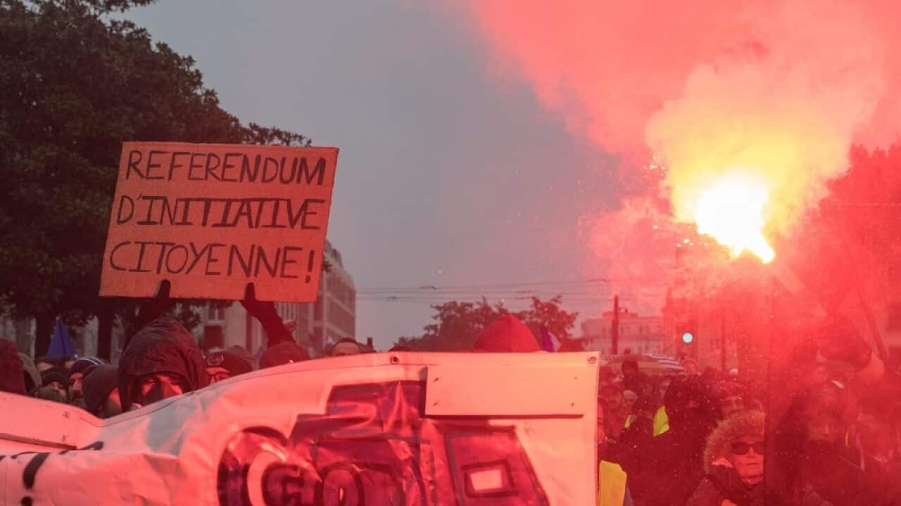 Yellow Vests strike in Nantes.