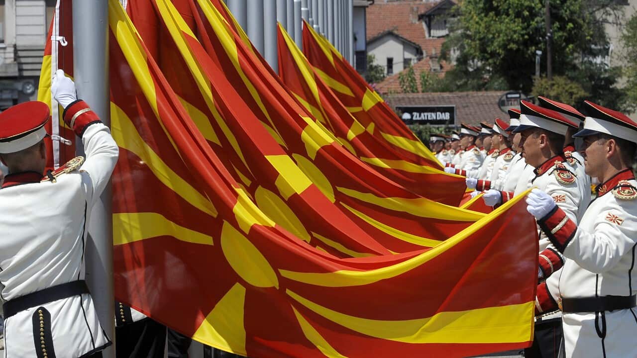 APTOPIX Macedonia Flag Ceremony