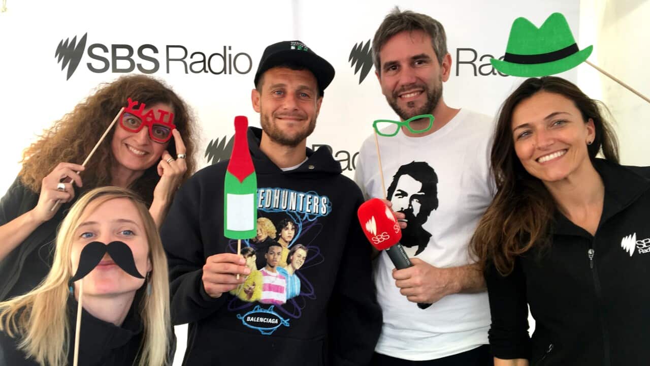 Alessandro Diamanti with SBS Italian at the Melbourne Italian Festa