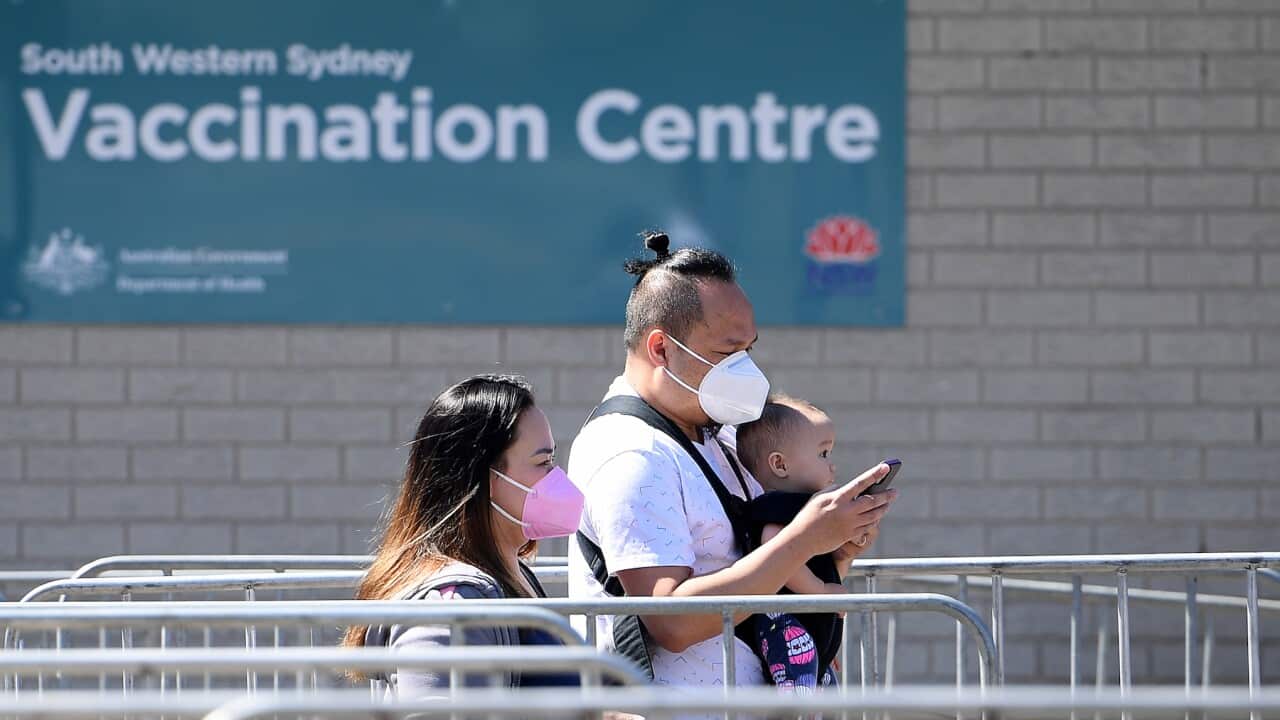 the South Western Sydney Vaccination Centre, at Macquarie Fields