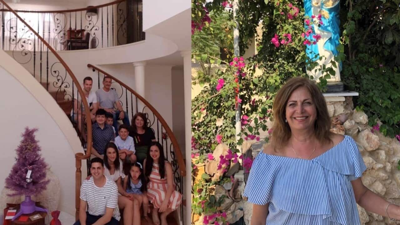 جانيت سابا مع العائلة 