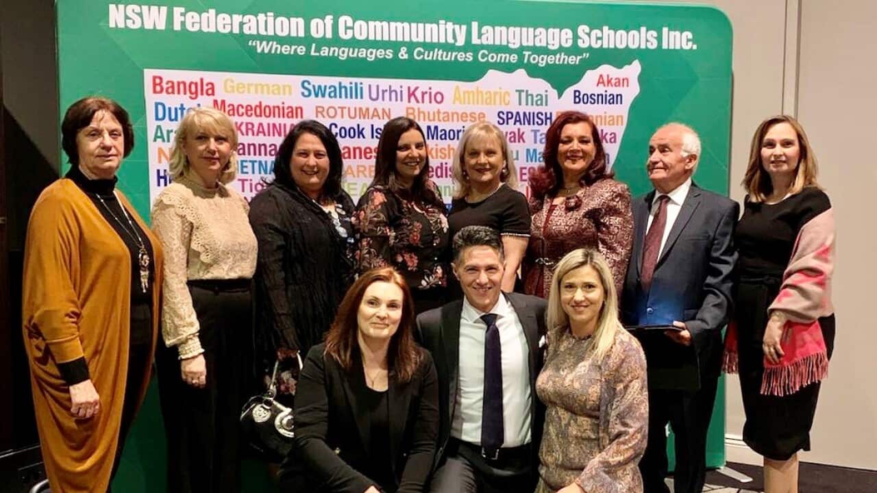 Hon.Victor Dominello, NSW Minister for Customer Service (front raw) with Macedonian Language Teachers