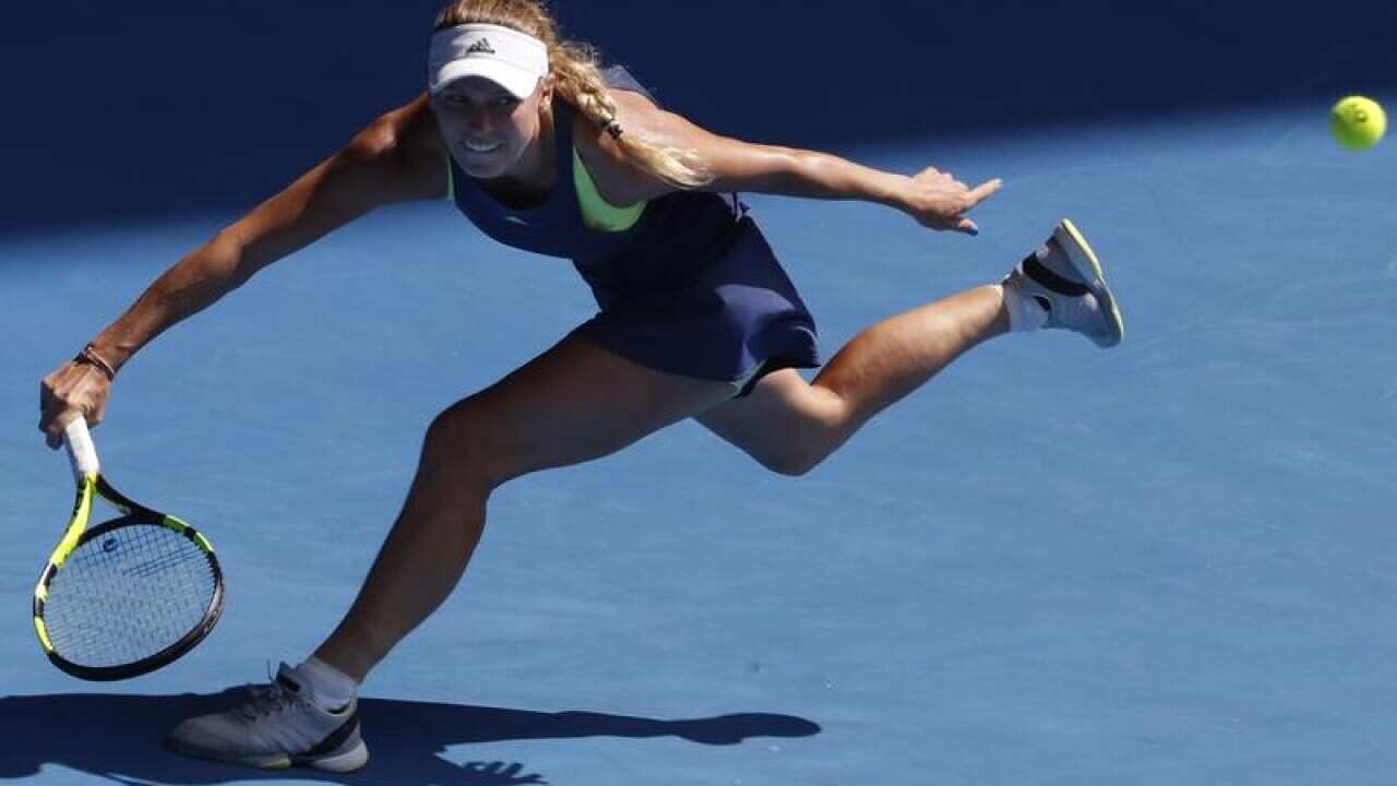 Denmark's Caroline Wozniacki in action
