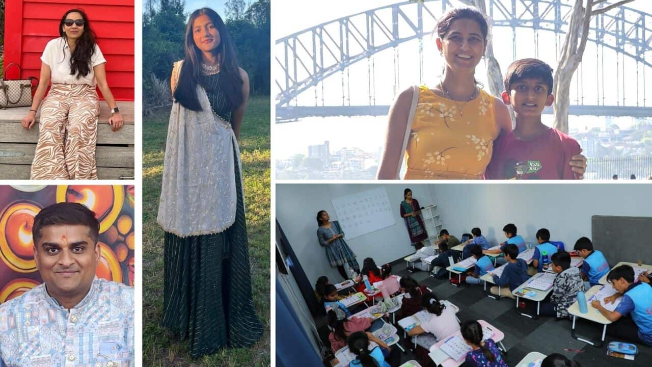 વિદેશની ધરતી પર રહીને પણ પોતાની માતૃભાષાનું સંવર્ધન કરતા કુંજલબેન પટેલ, માન્યા પટેલ, કૃપાબેન પટેલ, જન્ય પટેલ, ધવલ પટેલ અને ગુજરાતી વર્ગમાં અભ્યાસ કરતા બાળકો.