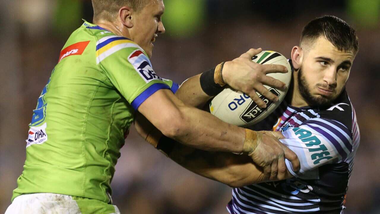 Cronulla centre Jack Bird (R)