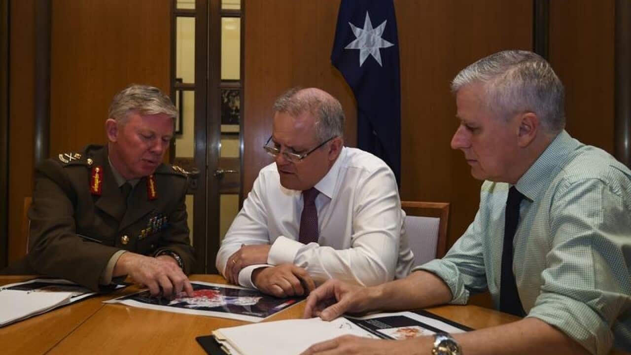 Stephen Day, Scott Morrison and Minister Michael McCormack.