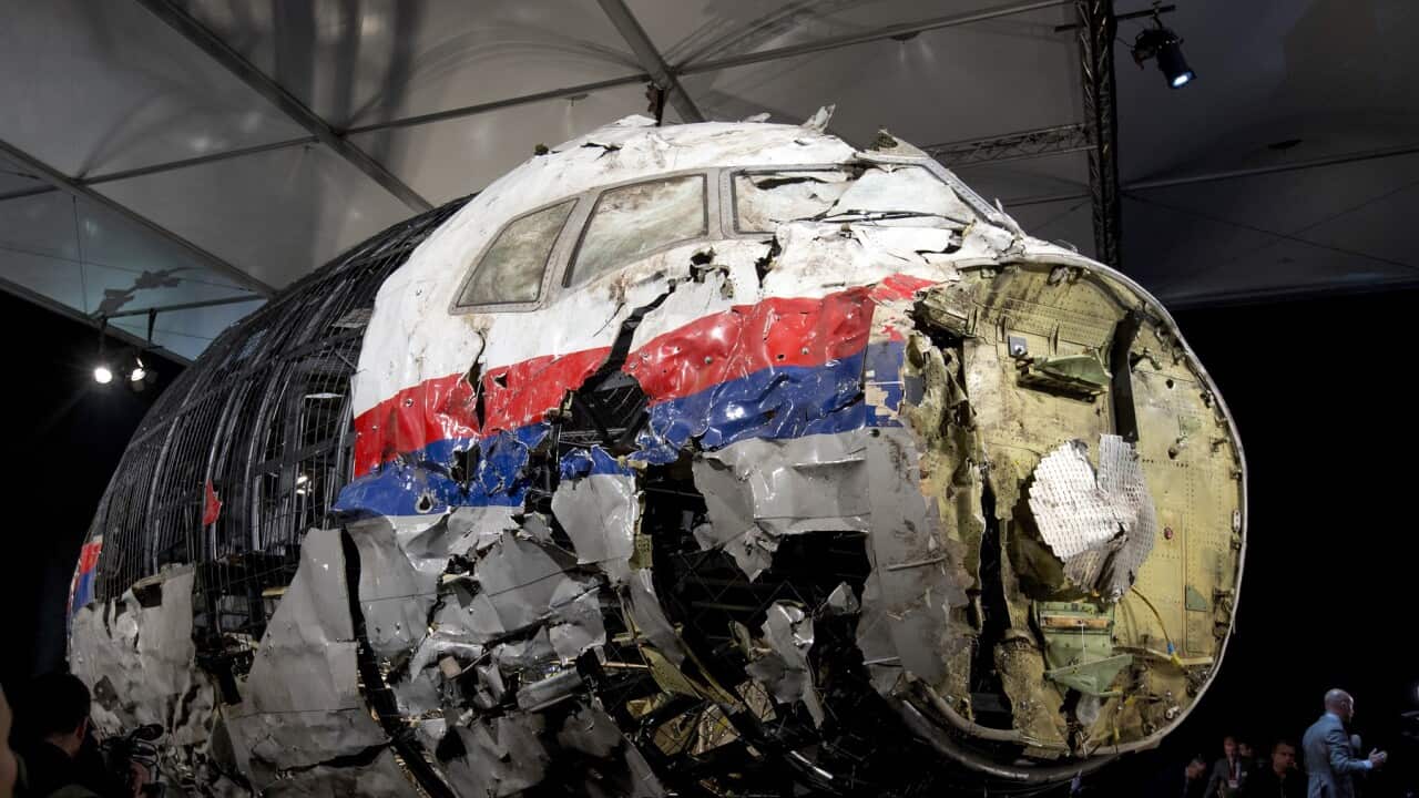Part of the wreckage of MH17