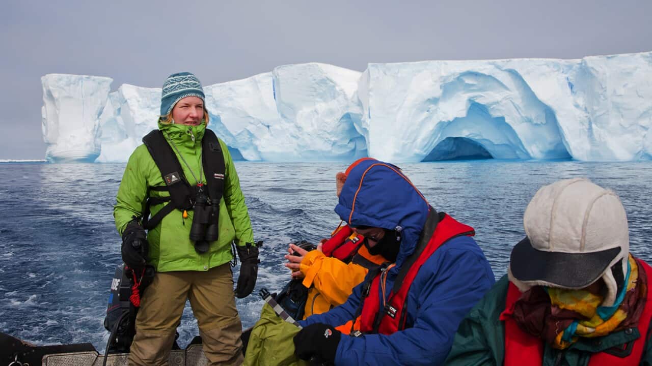 Katya Antarctic researcher iceberg