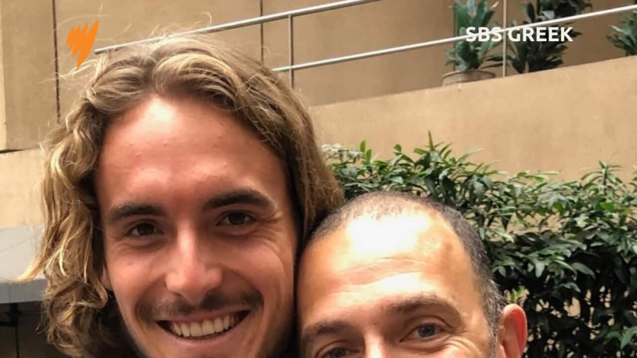 Lazaros Papasavas with Stefanos Tsitsipas Supplied