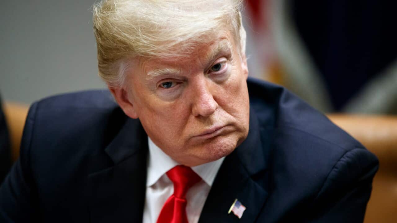 President Donald Trump speaks during a discussion on School Safety report in the White House, Dec. 18, 2018, in Washington.