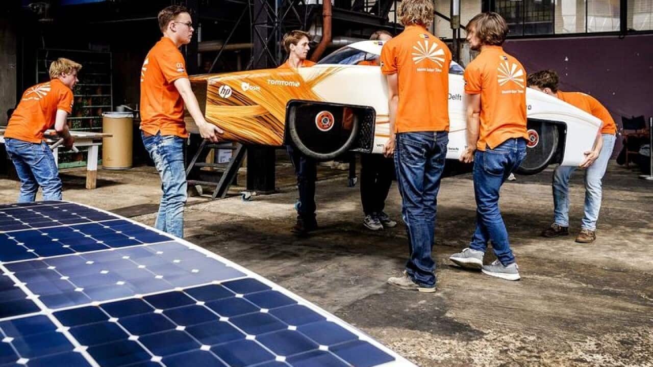 TU Delft present the new vehicle Nuna9 in Delft, The Netherlands