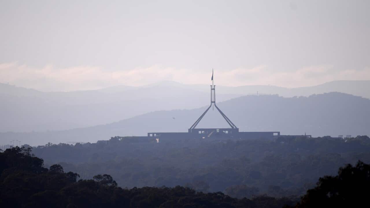 Early morning view of Parliament House in Canberra, Wednesday, November 15, 2017. (AAP Image/Lukas Coch) NO ARCHIVING