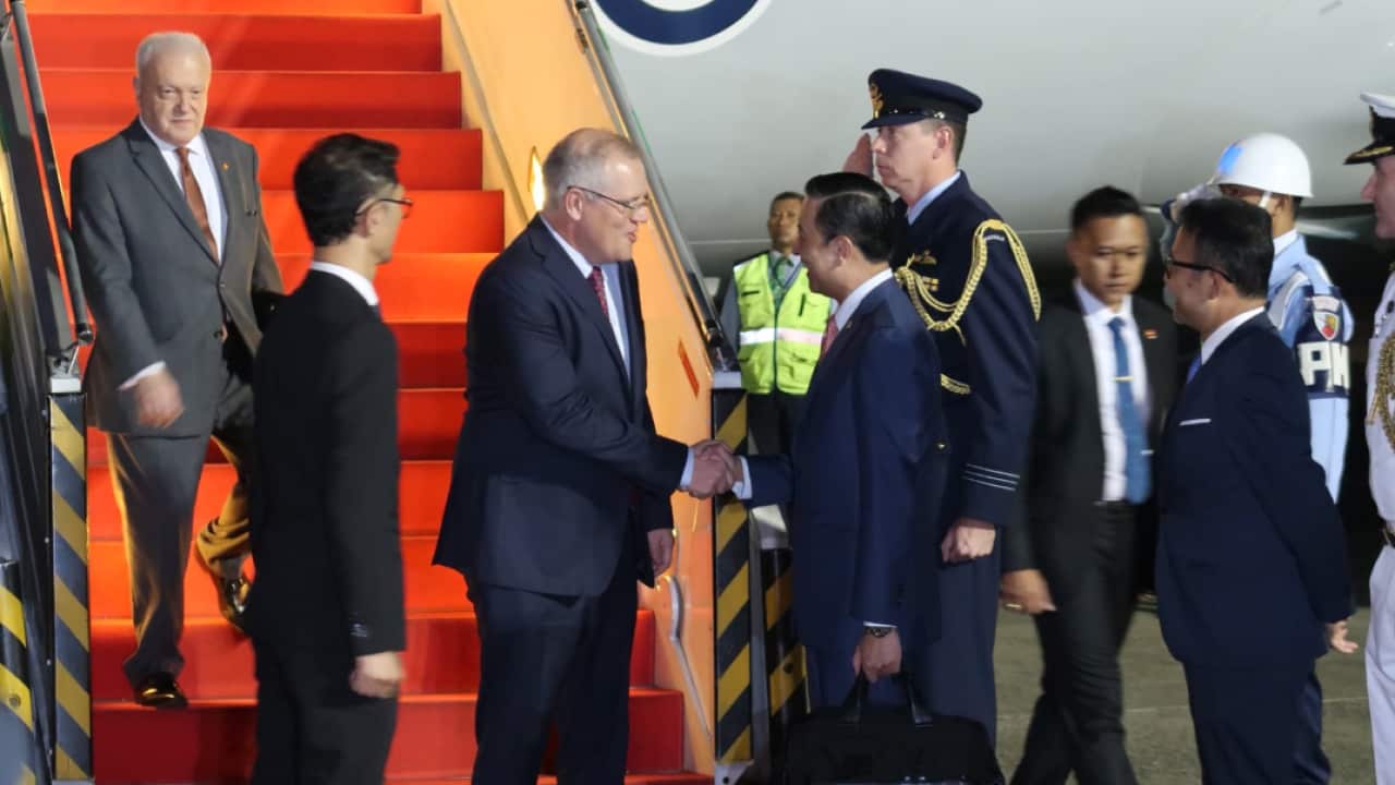Scott Morrison touches down in Jakarta.
