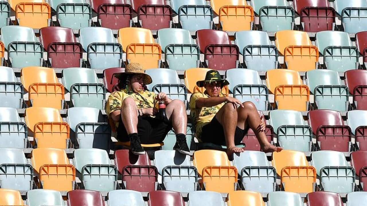 Empty seats are seen on Day 4 of the First Test match