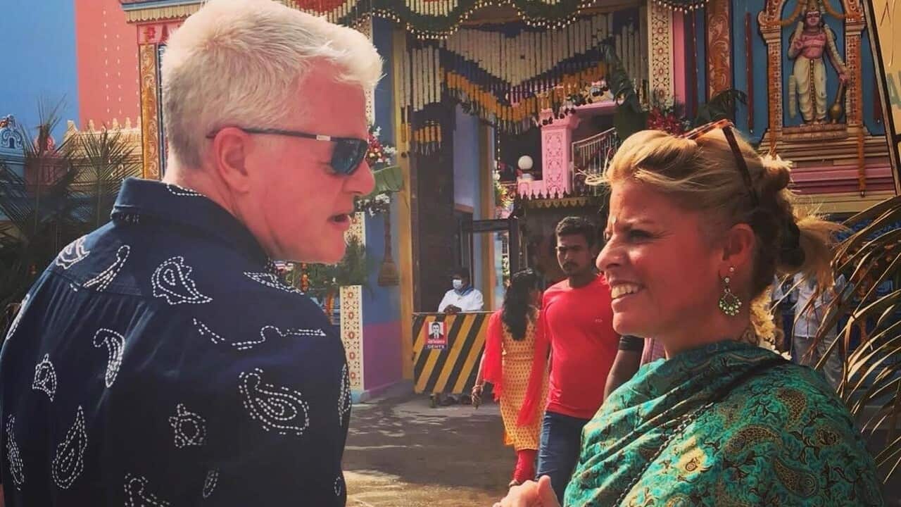 Carlotta Centanni with her husband Gary in India
