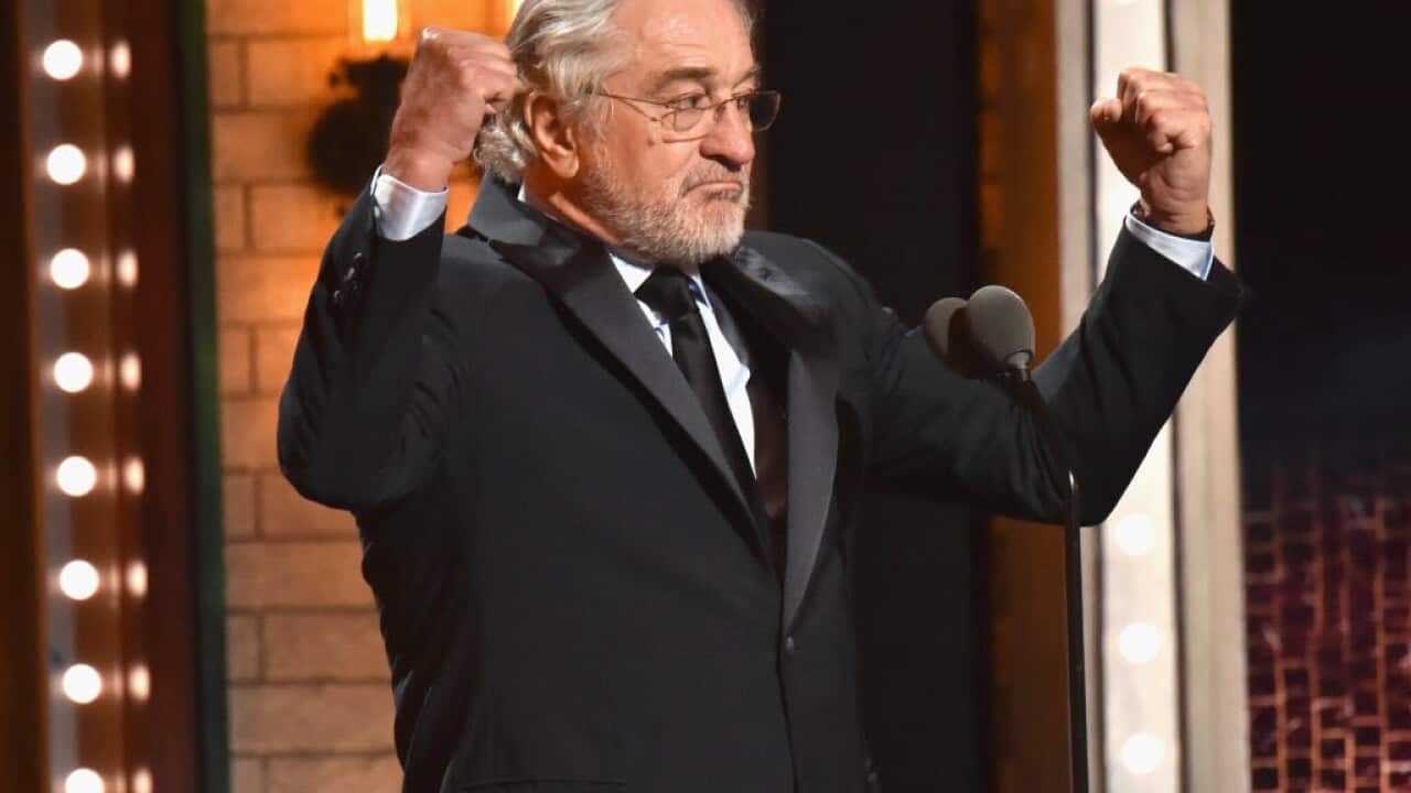 Robert De Niro speaks onstage during the 72nd Annual Tony Awards at Radio City Music Hall on June 10, 2018 in New York City.
