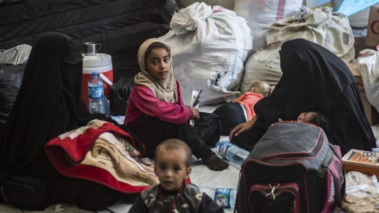 Displaced people at the Al-Hol camp in northeastern Syria