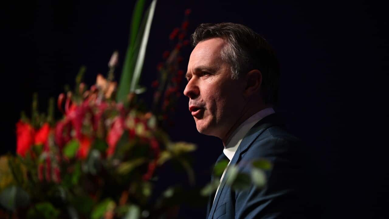 Jason Clare announces the impending education deal at the Universities Australia Conference dinner at Parliament House in Canberra.