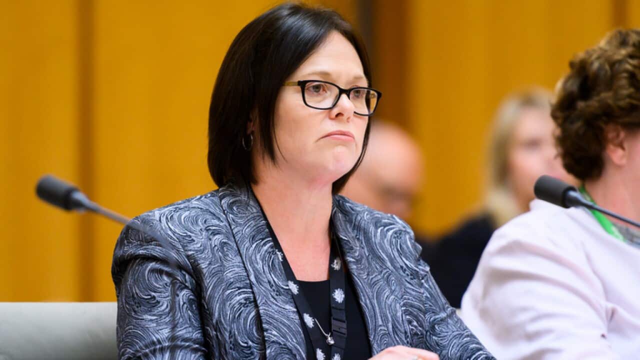 Commonwealth Counter-Terrorism Coordinator Linda Geddes is seen during the Intelligence and Security hearing to discuss the Australian Citizenship Amendment Bill 2018 in Canberra, Wednesday, January 30, 2019. (AAP Image/Rohan Thomson) NO ARCHIVING
