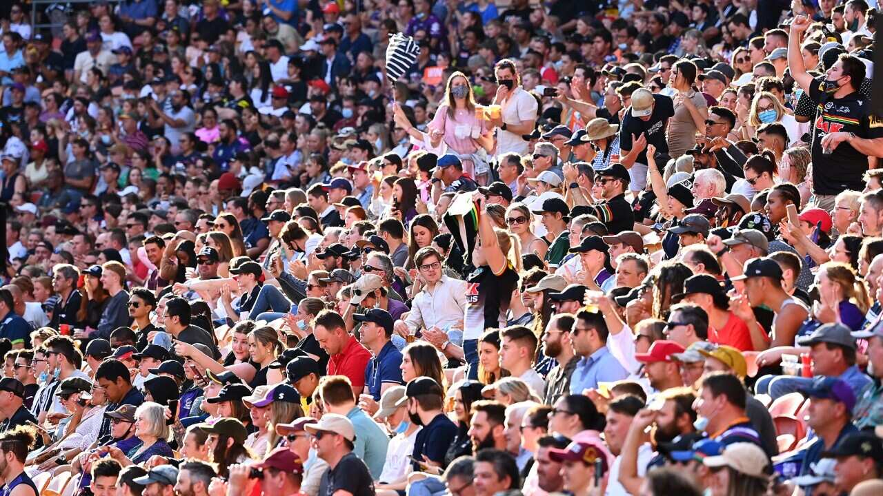 Spectators at the NRL Preliminary Final match in Brisbane