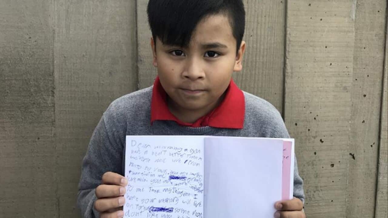 The 8-year-old son of Bernadette Romulo