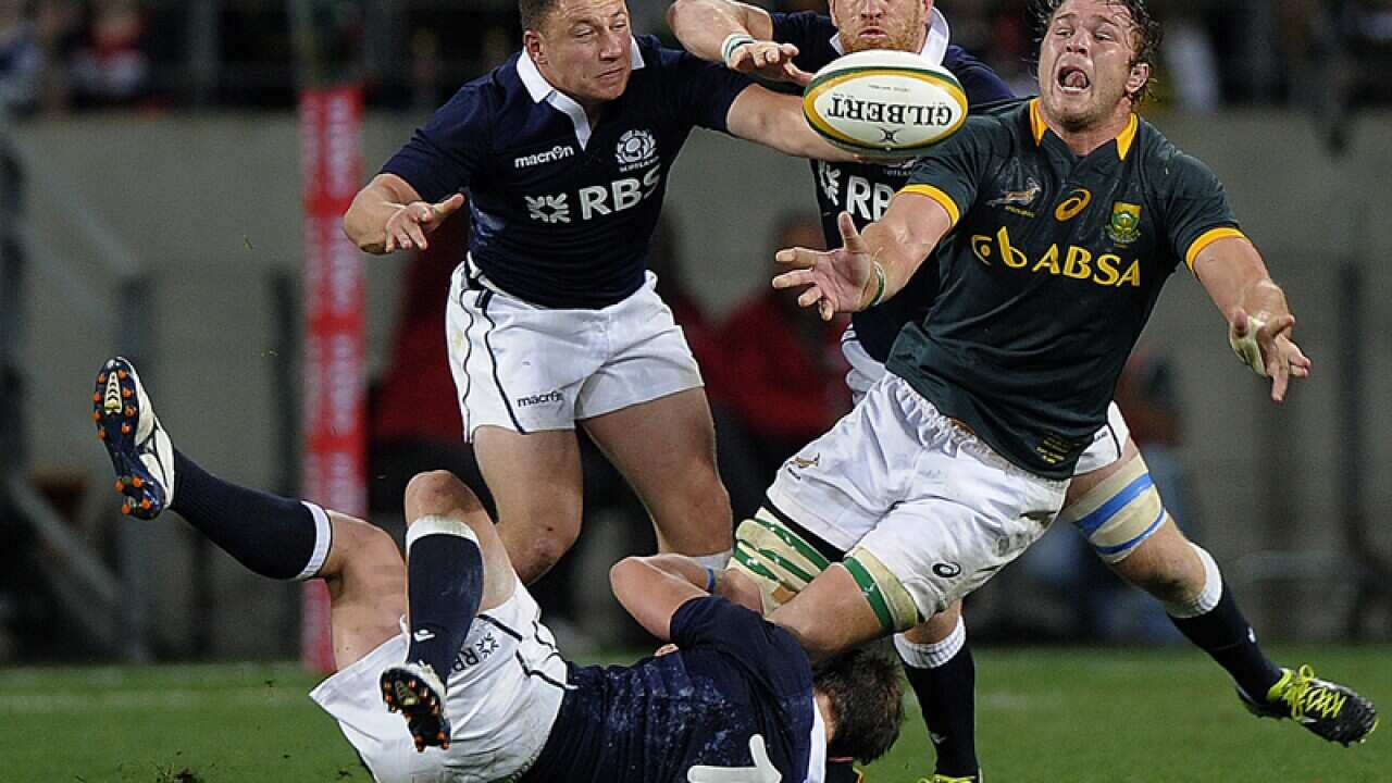 South African Duane Vermeulen clears the ball