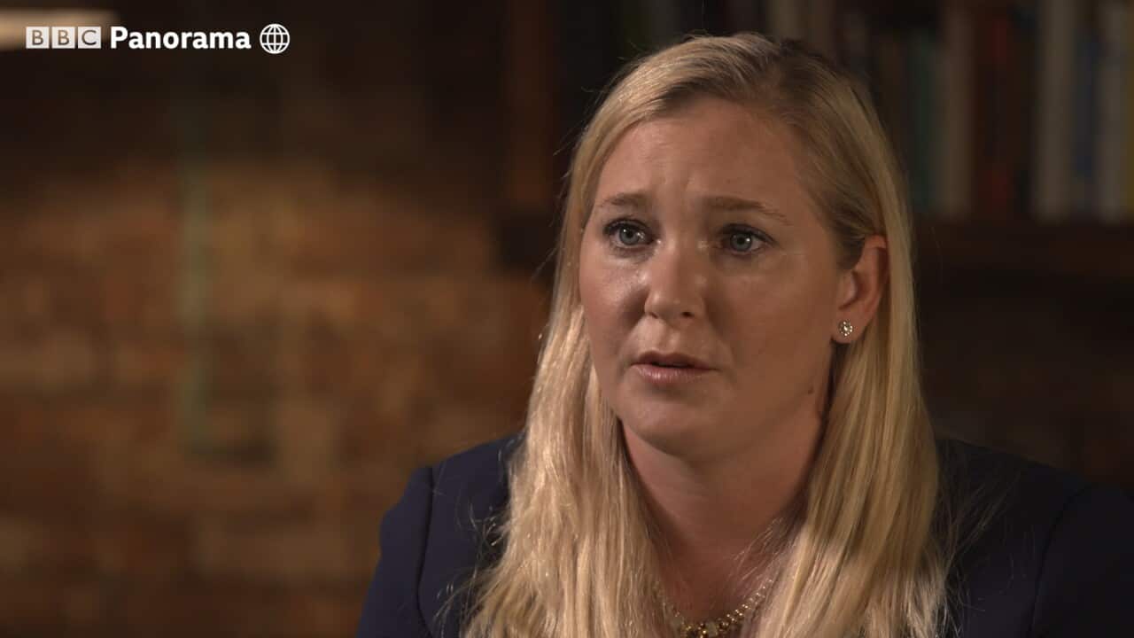 Handout photo from a BBC Panorama interview with Prince Andrew's accuser Virginia Giuffre.