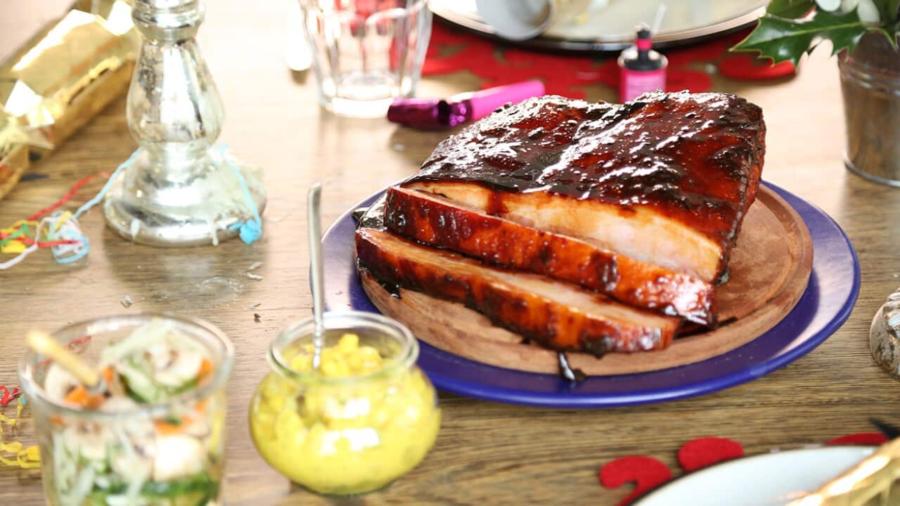 Honey-glazed roast bacon aka honey roast streaky bacon
